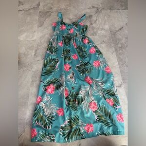 SHEIN Teal Floral Print Dress